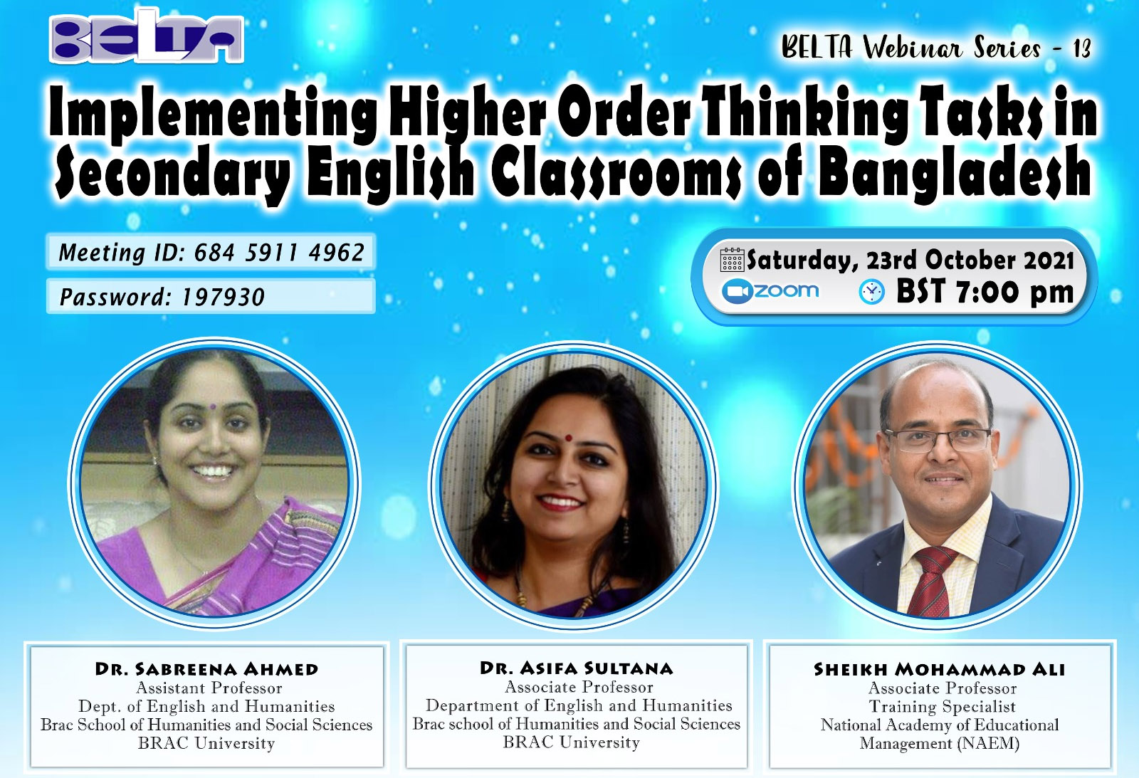 Implementing Higher Order Thinking Tasks in Secibdary English Classrooms of Bangladesh